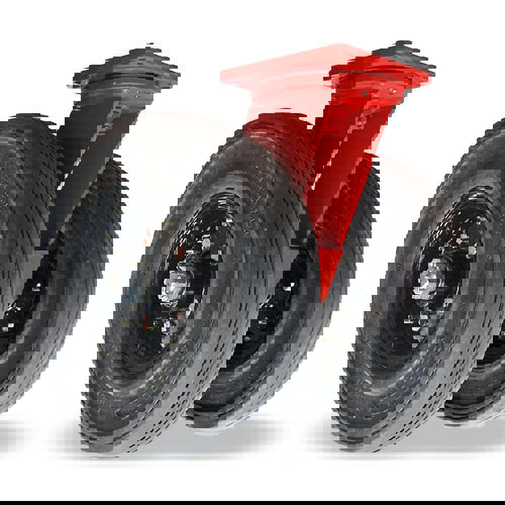 Swivel Top Plate Caster: Rubber, 16