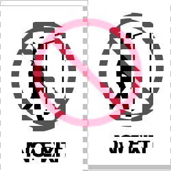 5 Qty 1 Pack No Exit, Pressure Sensitive