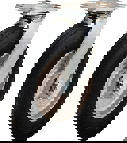 Swivel Top Plate Caster: Rubber, 10