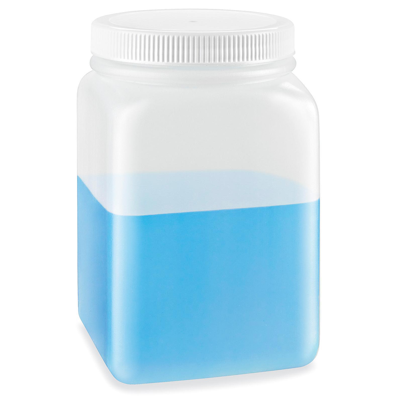 Square Wide-Mouth Plastic Jars - 16 oz.