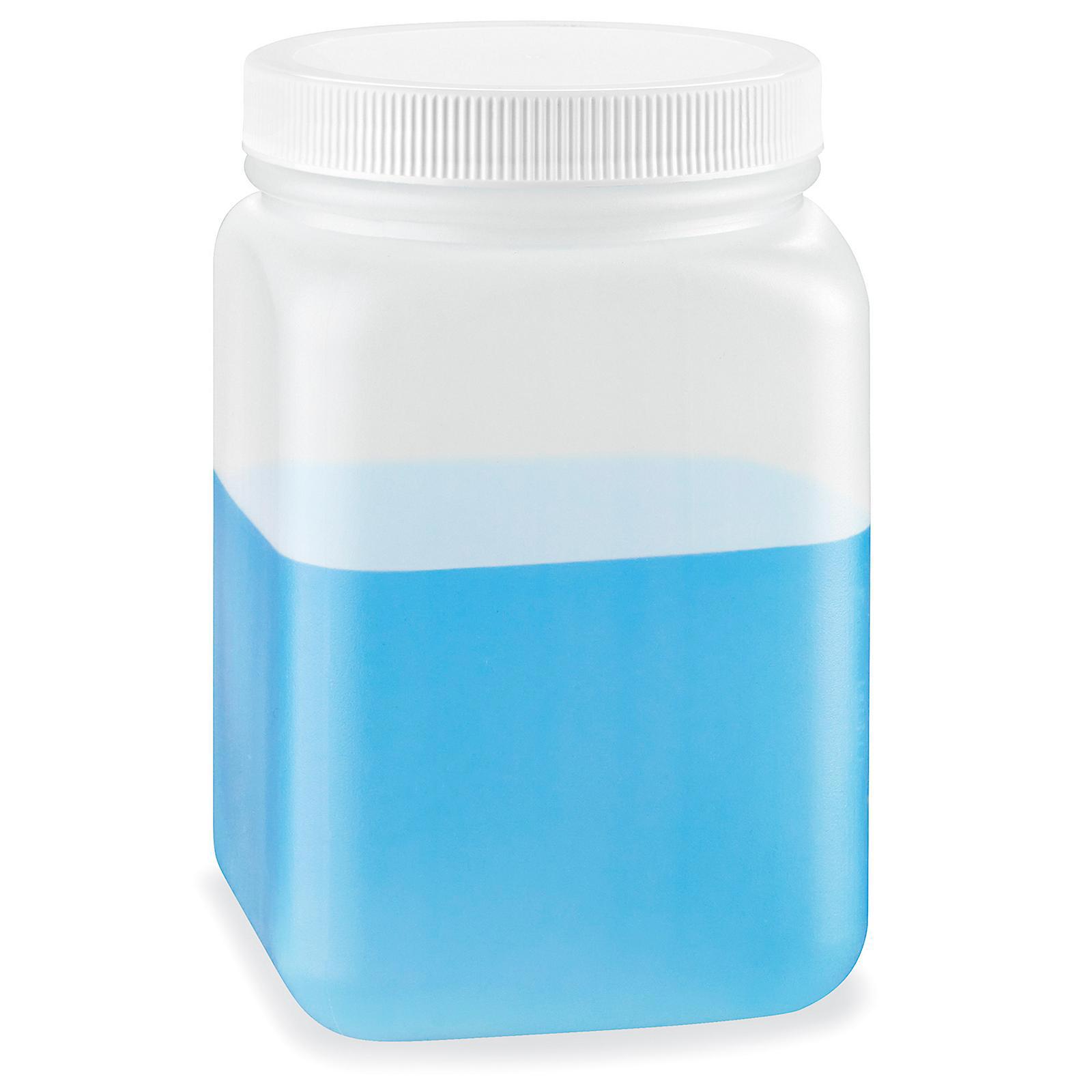 Square Wide-Mouth Plastic Jars Bulk Pack