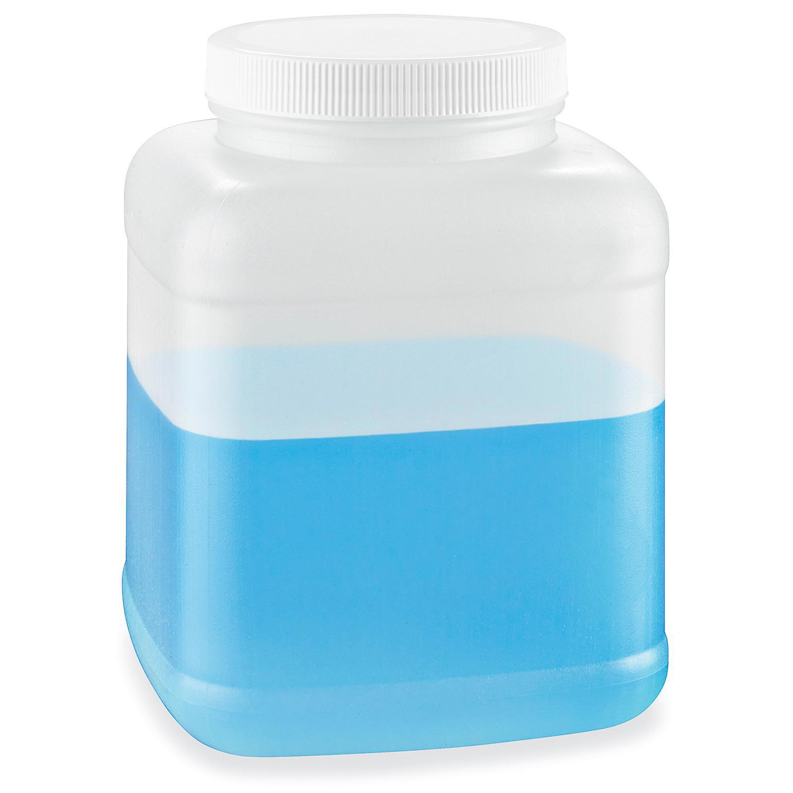 Square Wide-Mouth Plastic Jars - 1 2 Gal