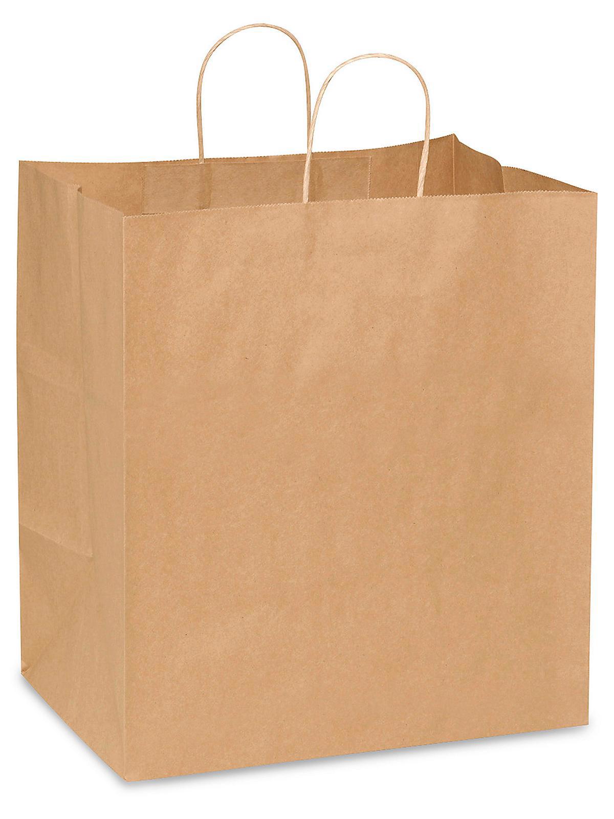 Kraft Paper Shopping Bags - 14 x 10 x 15