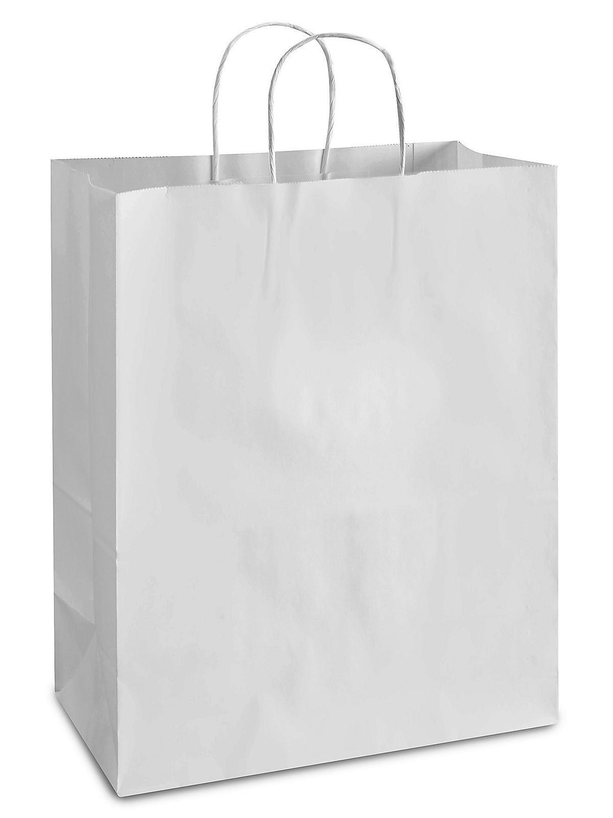 White Paper Shopping Bags - 13 x 7 x 17