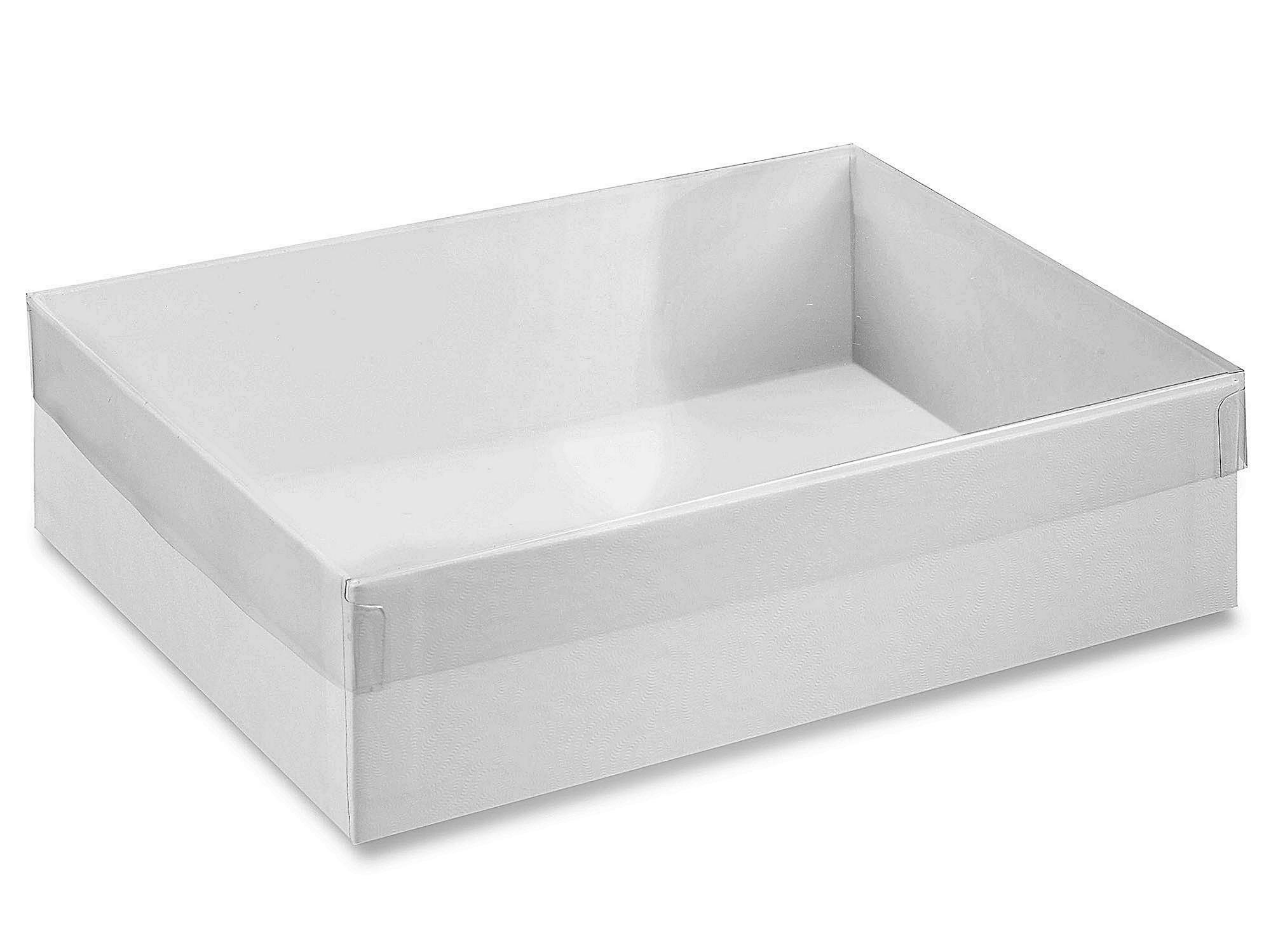 Clear Lid Boxes with White Base - 7 3 8