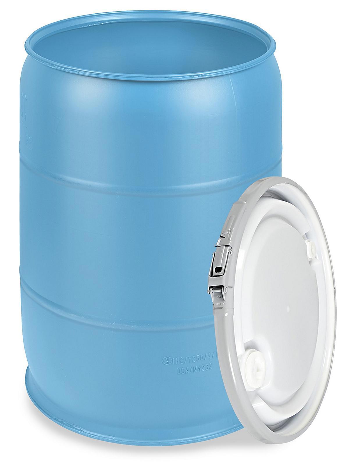 Plastic Drum with Lid - 55 Gallon, Open