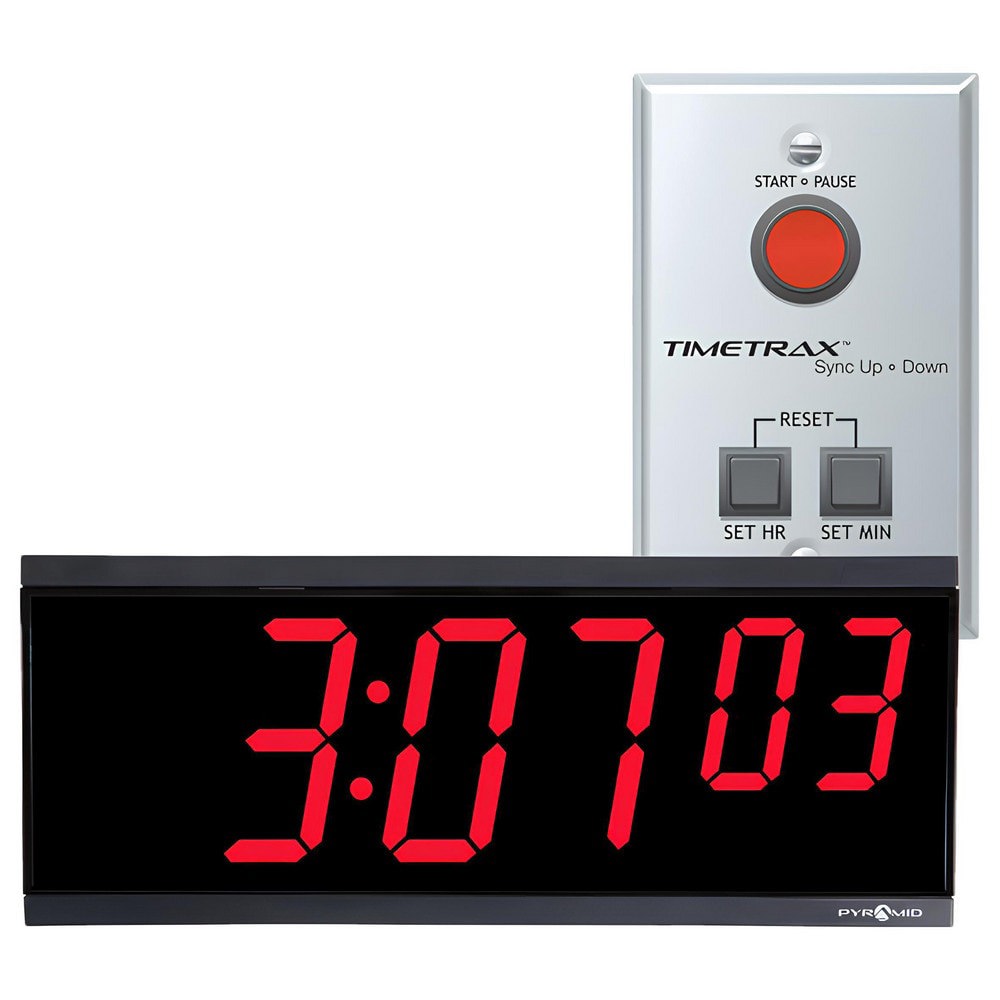 Office Wall Clocks; Clock Type: Digital ; Display Type: LED ; Power Source: Electric ; Clock Movement Control: Memory Chip ; Case Color: Black ; Digit Color: Red