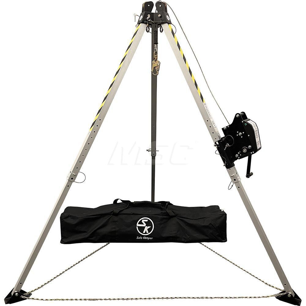 Confined Space Entry & Retrieval Systems; System Type: Confined Space Entry System ; Base Type: Tripod ; Installation Type: Portable ; Winch Power Type: Manual ; Cable Length: 65.000 ; Base Material: Aluminum