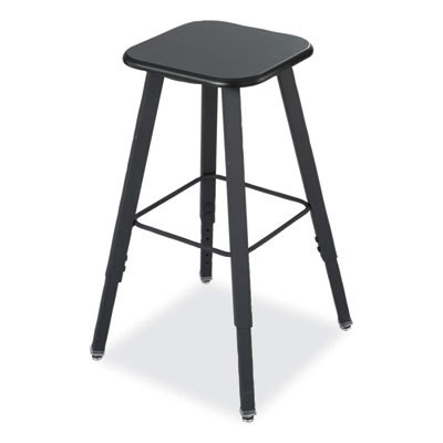 Swivel & Adjustable Stools; Base Type: Steel ; Type: Task Chair ; Seat Material: Medium Density Fiberboard ; Foot Type: Glide ; Weight Capacity: 250lb ; Seat Color: Black