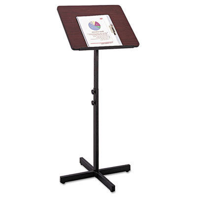 Safco. Adjustable Speaker Stand, 21w x 21d x 29-1/2h to 46h, Mahogany/Black