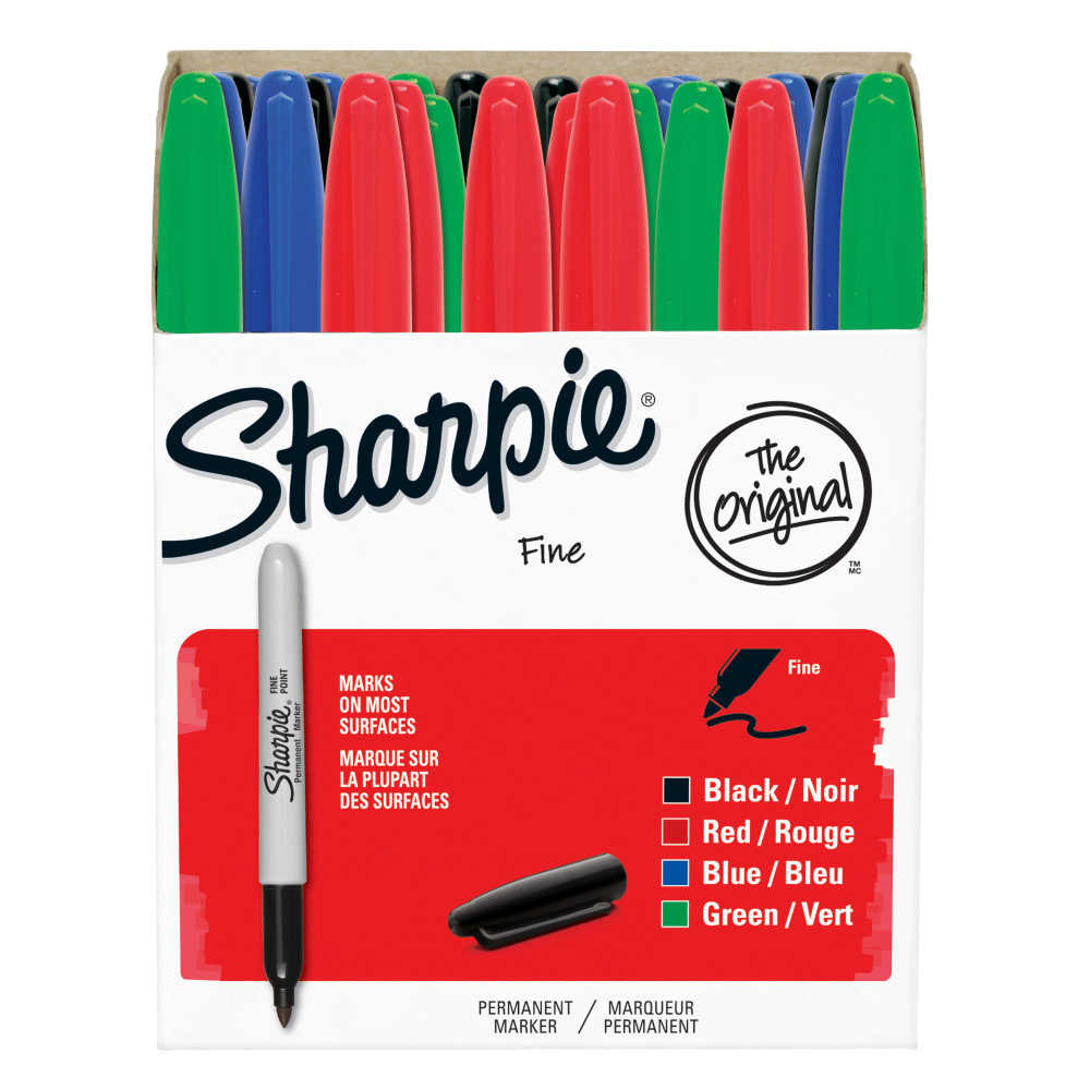 Sharpie Permanent Markers, Fine Tip, Ass