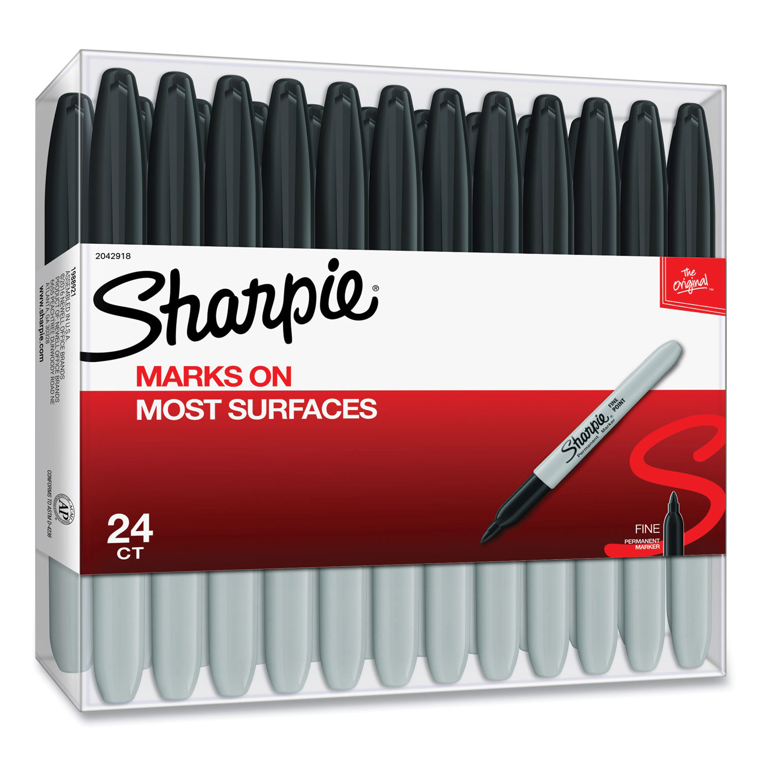 MARKER,FN TP,24PK,BK