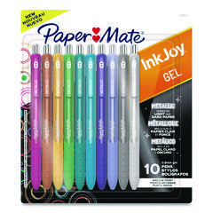 PEN,IJ GEL,METAL,10CT,AST