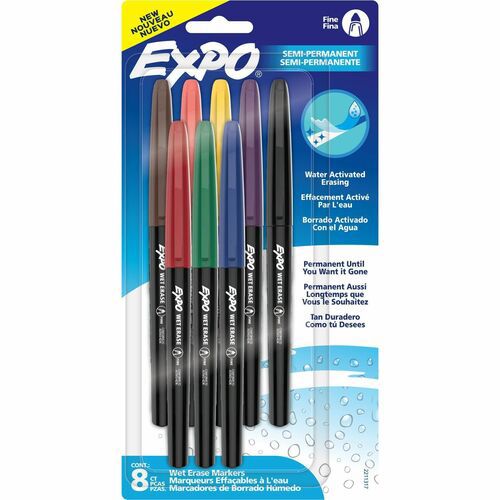 MARKER,WET ERASE,8PK,AST