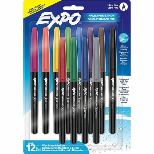 MARKER,WET ERASE,FN,12PK