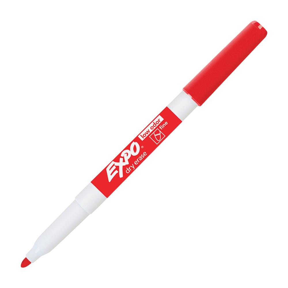 Pack of (12), Red, Fine Point, Low Odor Dry Erase Markers