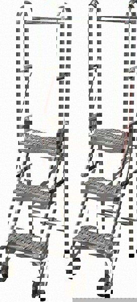 Aluminum Rolling Ladder: 3 Step