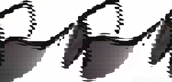 Safety Glass: Scratch-Resistant, Polycarbonate, Gray Lenses, Full-Framed, UV Protection