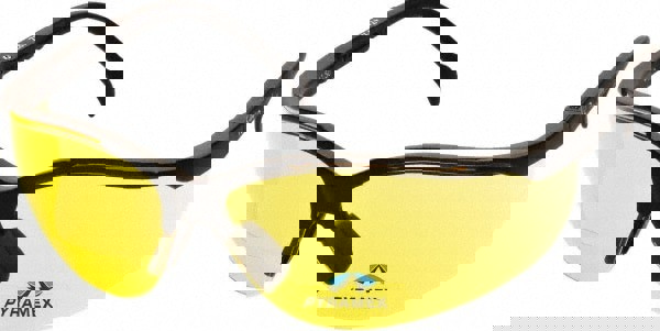 Magnifying Safety Glasses: +2.5, Amber Lenses, Scratch Resistant, ANSI Z87.1