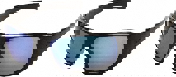 Safety Glasses: Scratch-Resistant, Polycarbonate, Blue Mirror Lenses, Full-Framed