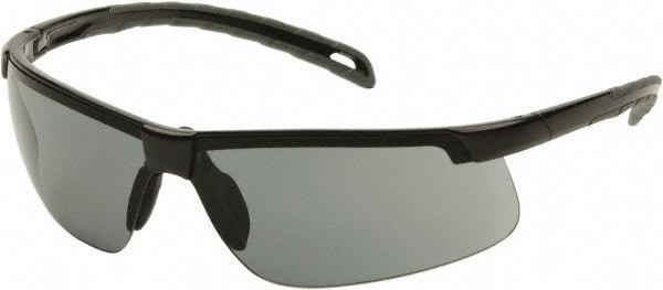 Safety Glass: Scratch-Resistant, Polycarbonate, Gray Lenses, Full-Framed, UV Protection