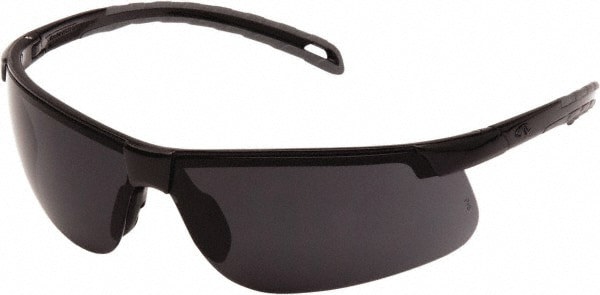 Safety Glass: Scratch-Resistant, Polycarbonate, Gray Lenses, Full-Framed, UV Protection