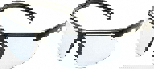 Safety Glass: Scratch-Resistant, Polycarbonate, Blue Lenses, Full-Framed, UV Protection