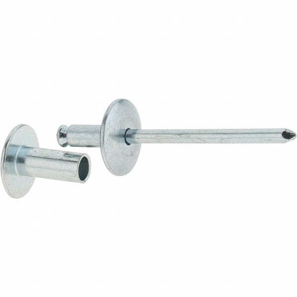 Flush on Both Sides Blind Rivet: Size 8-12, Dome Head, Steel Body, Steel Mandrel