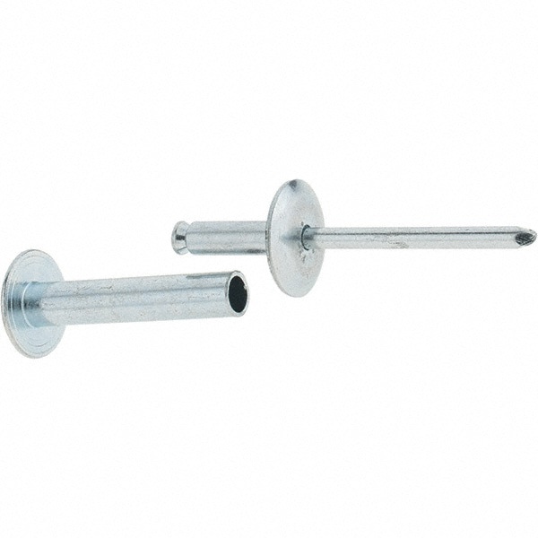 Flush on Both Sides Blind Rivet: Size 8-26, Dome Head, Steel Body, Steel Mandrel