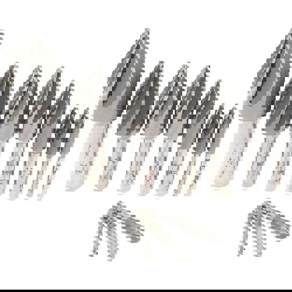 Countersink Set: 10 Pc, 3/16 to 1-1/4