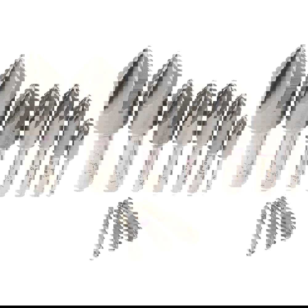 Countersink Set: 10 Pc, 1/4 to 1-1/2