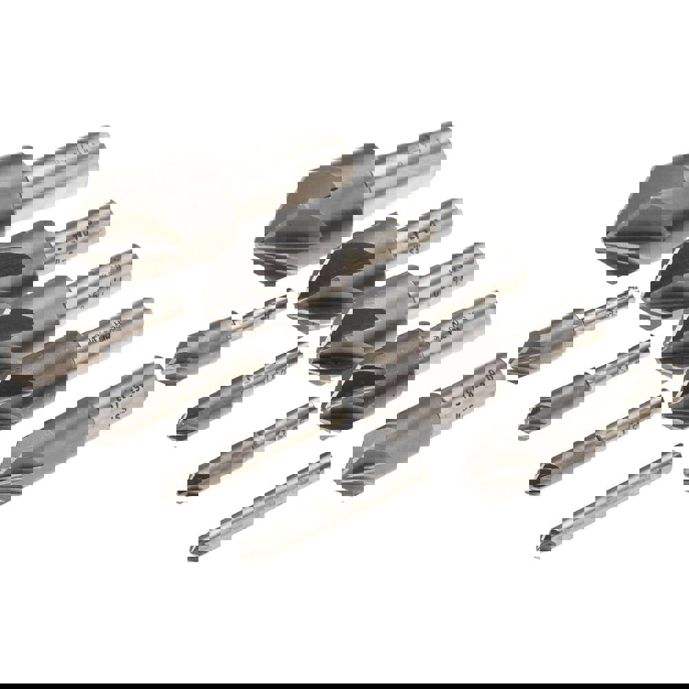 Countersink Set: 10 Pc, 3/16 to 1-1/4