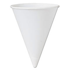 Bare Treated Paper Cone Water Cups, 4-1/4 oz, White, 200/Bag