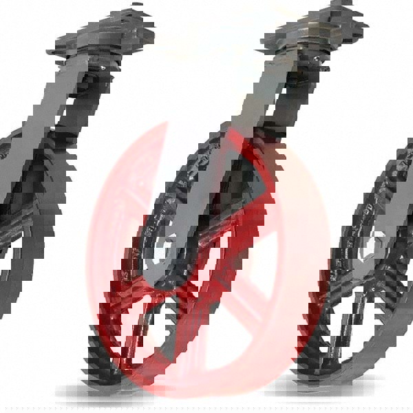 Swivel Top Plate Caster: Cast Iron, 12