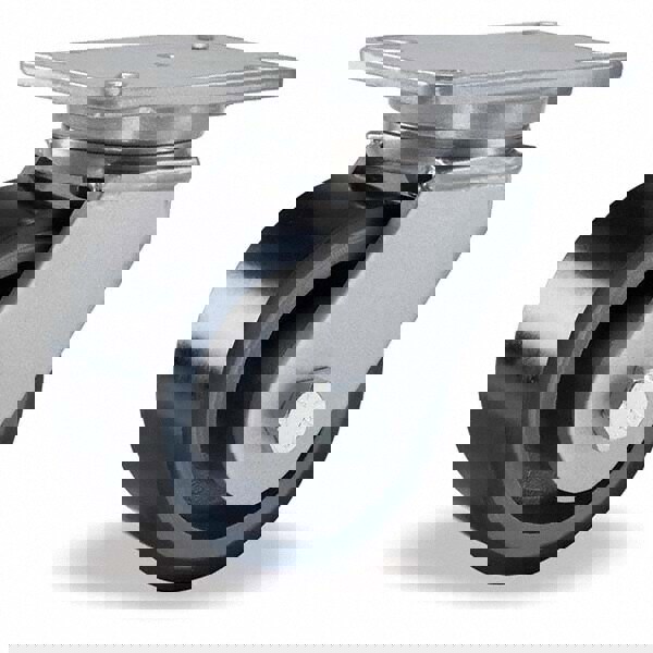 Swivel Top Plate Caster: Polyurethane Mold on to Cast Iron Center, 6