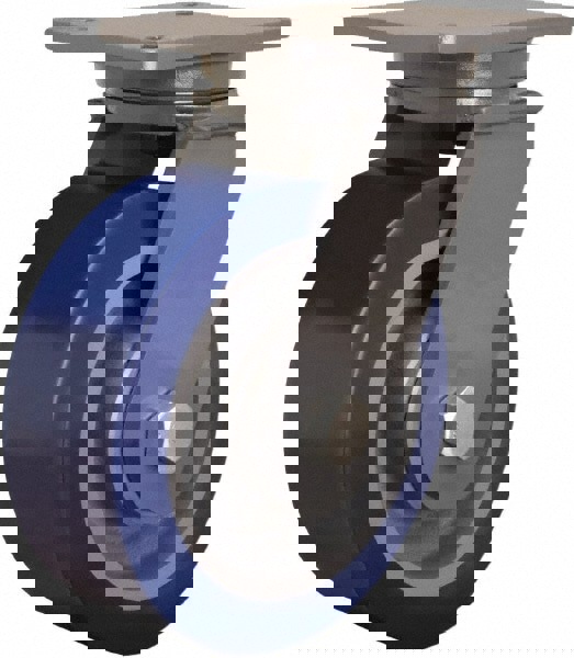 Swivel Top Plate Caster: Polyurethane Mold on to Cast Iron Center, 8