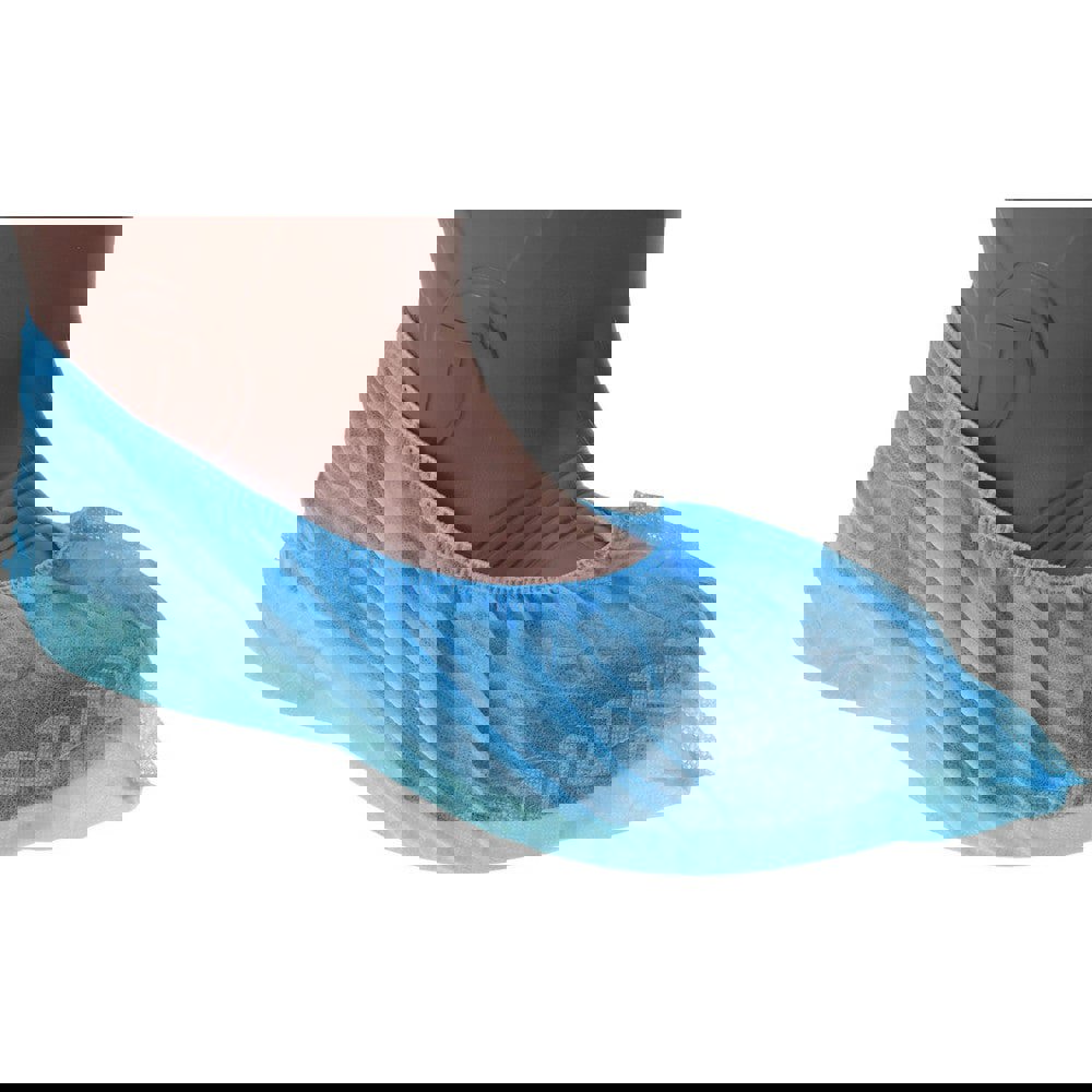 Shoe Cover: Chemical-Resistant, Polypropylene, Blue
