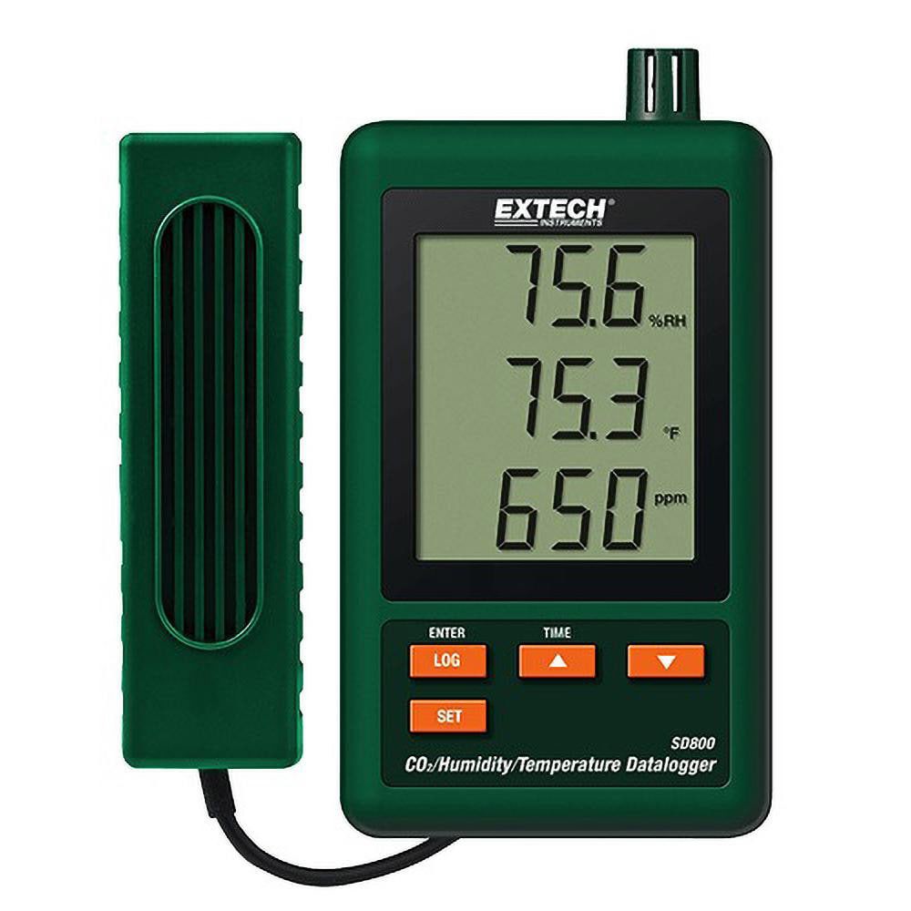 32 to 122&deg;F, 10 to 90% Humidity Range, Temp, CO2 Recorder