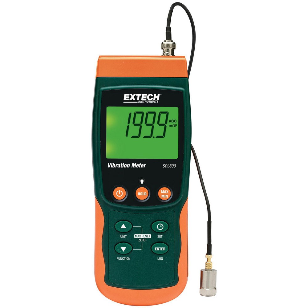 Vibration Meters; Meter Type: Vibration Meter Datalogger ; Vibration Measurement Range: 1-10 ; Display Type: LCD ; Measures: Velocity ; Housing Material: Plastic ; Batteries Included: Yes