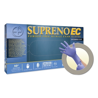 Series Microflex Supreno Disposable Gloves: Size Medium, 5.5 mil, Uncoated-Coated Nitrile, Medical Grade, Unpowdered