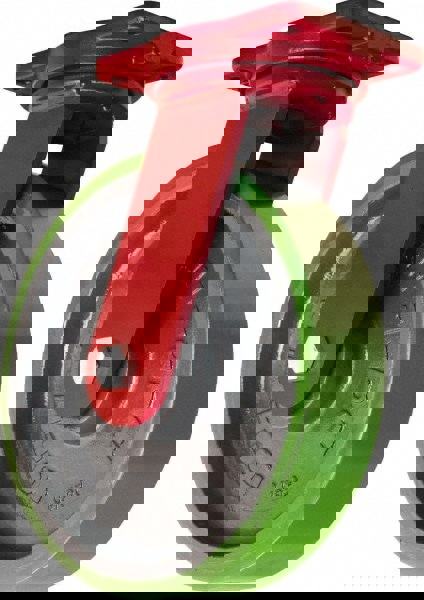 Swivel Top Plate Caster: Polyurethane Mold on to Cast Iron Center, 12