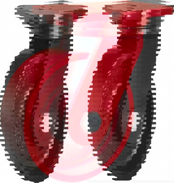 Swivel Top Plate Caster: Cast Iron, 8