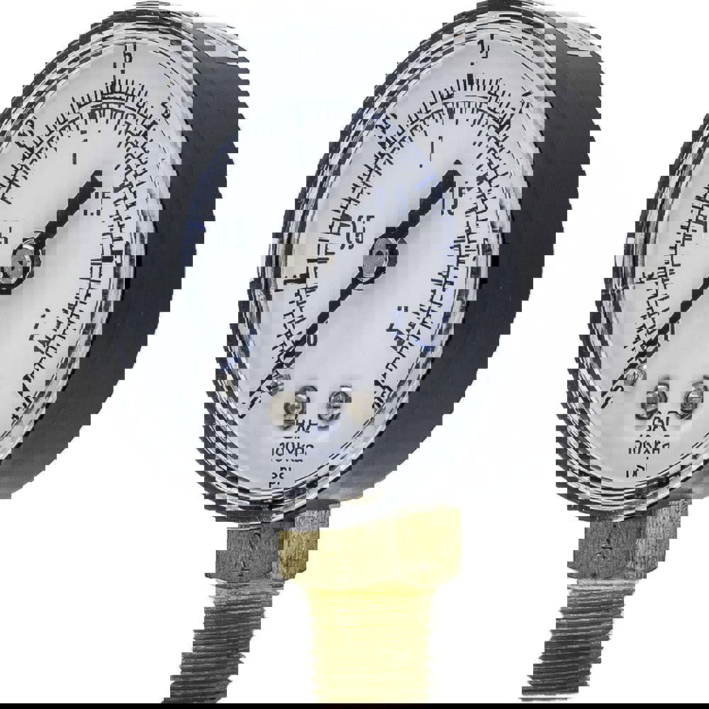 Pressure Gauges; Gauge Type: Utility Gauge ; Scale Type: Dual ; Accuracy (%): 3-2-3% ; Dial Type: Analog ; Thread Type: BSPP ; Bourdon Tube Material: Bronze