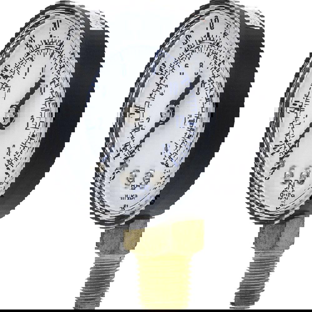 Pressure Gauges; Gauge Type: Utility Gauge ; Scale Type: Dual ; Accuracy (%): 3-2-3% ; Dial Type: Analog ; Thread Type: BSPP ; Bourdon Tube Material: Bronze
