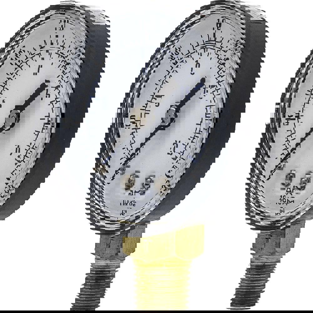Pressure Gauges; Gauge Type: Utility Gauge ; Scale Type: Dual ; Accuracy (%): 3-2-3% ; Dial Type: Analog ; Thread Type: BSPP ; Bourdon Tube Material: Bronze