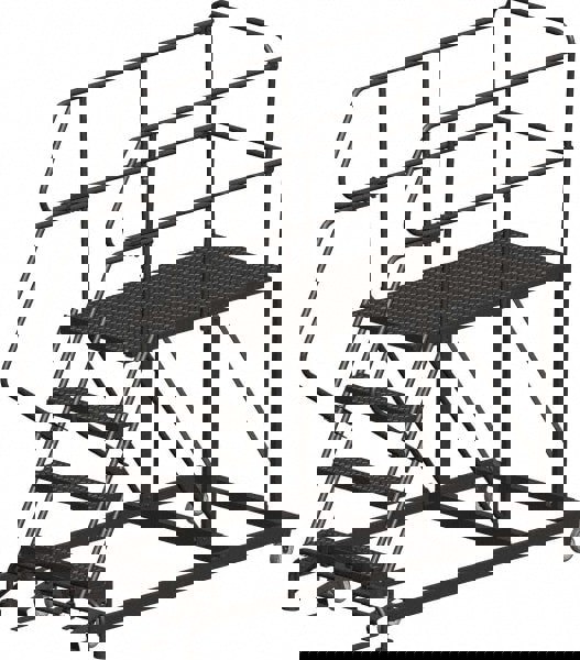 Steel Rolling Ladder: 4 Step