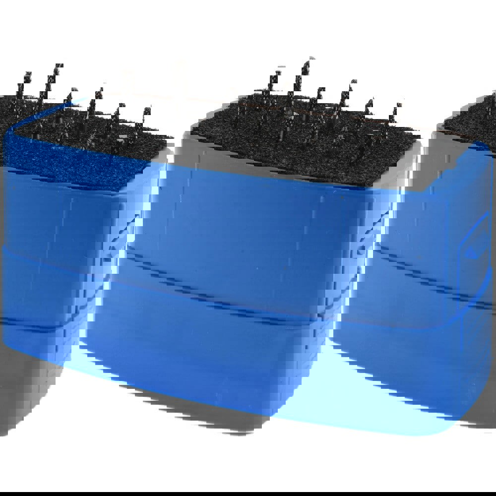 12 Pc Diamond Cut Burr Set with Cylinder, Cylinder w/Rad End, Ball, Cone, Cone w/Rad End, Flame, Inverted Cone, Oval, Pointed Tree, Tree w/Rad End
