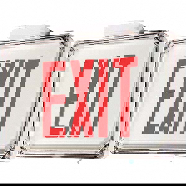 Illuminated Exit Signs; Number of Faces: 1; Light Technology: LED; Letter Color: Red; Mount Type: Surface Mount; Housing Material: Thermoplastic; Housing Color: White; Battery Type: Sealed Nickel Cadmium; Wattage: 3 W; Overall Length: 3.5 in; Overall Heig