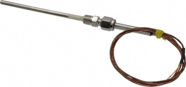 Thermocouple Probe: Type K, Pipe Fitting Probe, Grounded, Stripped End