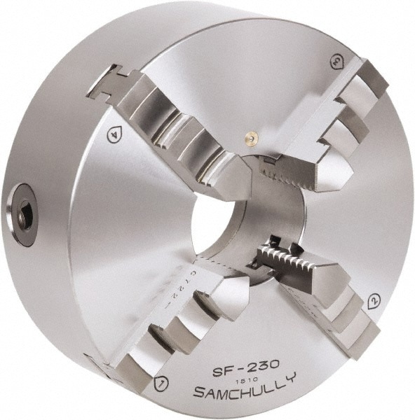 Self-Centering Manual Lathe Chuck: 4-Jaw, 232 mm Dia